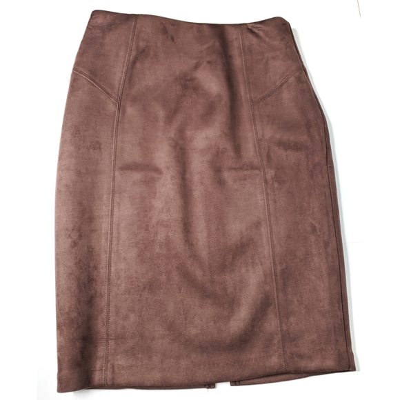 Andrew Marc Dresses & Skirts - NWT MARC NEW YORK Faux Suede Brown Pencil Skirt
